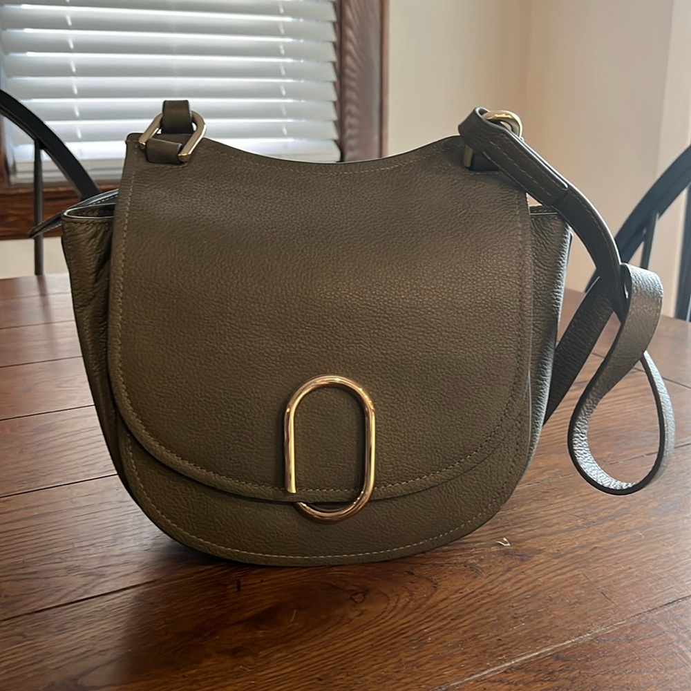 3.1 Phillip Lim Olive Green Leather Crossbody Alix Saddle Bag